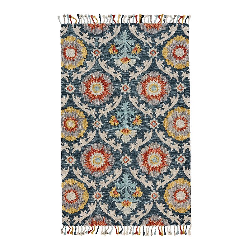 Weave & Wander Calendra Rug, Blue, 8Ft Rnd