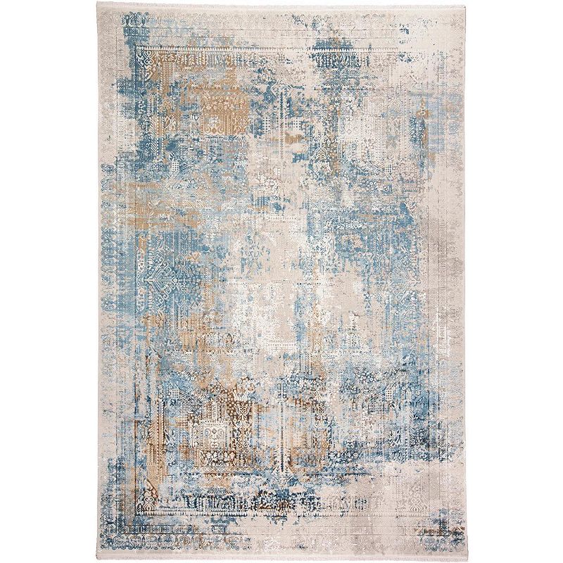 Weave & Wander Lindstra Rug, Blue, 3X5 Ft