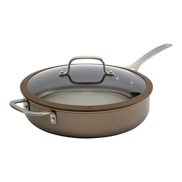 Food Network™ Textured Titanium 12-in. Nonstick Covered Deep Skillet