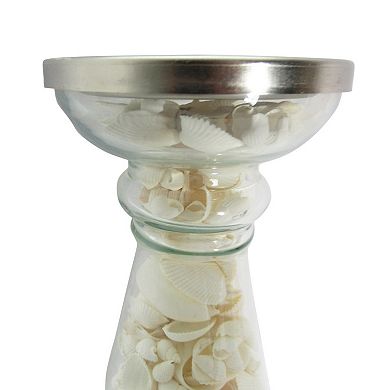 Sonoma Goods For Life Glass Shell-Filled Pillar Candle Holder