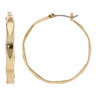 Nine West Wavy Flat Hoop Earrings