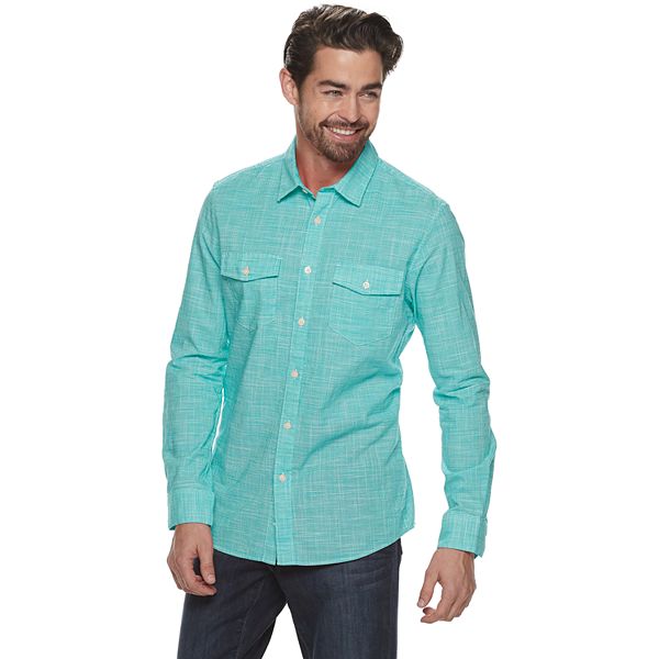 Men's Apt. 9® Slim-Fit Crosshatch Button-Down Shirt