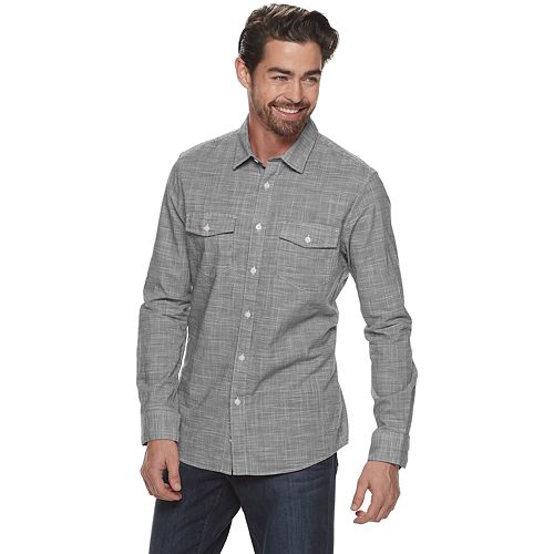 Men's Apt. 9® Slim-Fit Crosshatch Button-Down Shirt