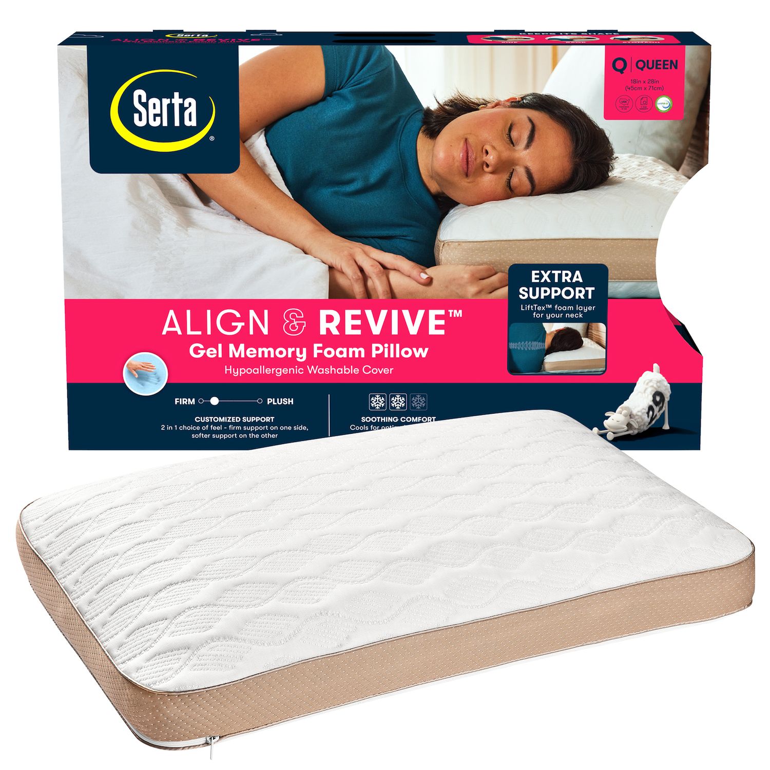 Dream serenity ergo clearance comfort memory foam pillow