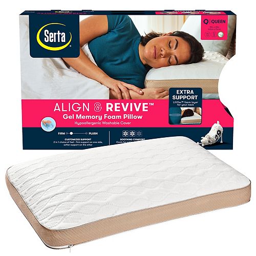 New Serta Gel Memory Foam Side Sleeper Bed Pillow Pillows Made In Usa Home Garden Bedding