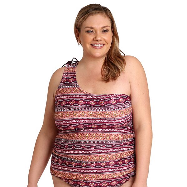 Plus Size Lysa Asymmetrical Tankini Top