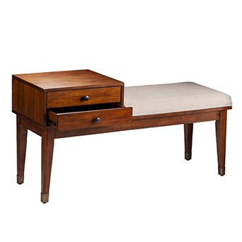 Southern Enterprises Rhoda Mid-century Modern Upholstered Storage Bench
