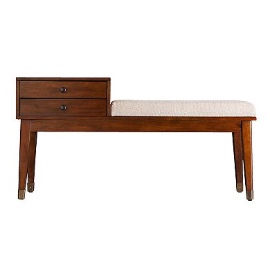 Southern Enterprises Rhoda Mid-century Modern Upholstered Storage Bench