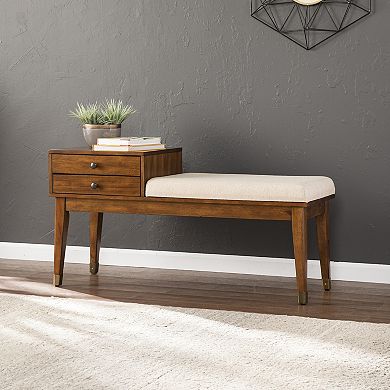Southern Enterprises Rhoda Mid-century Modern Upholstered Storage Bench