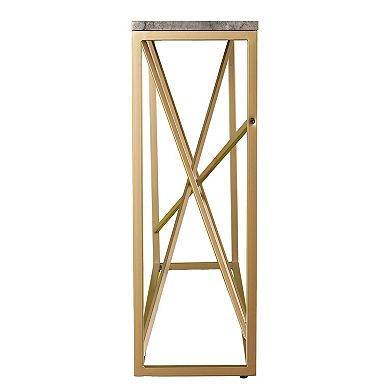 Southern Enterprises Arendal Faux Stone Console Table