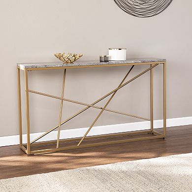 Southern Enterprises Arendal Faux Stone Console Table