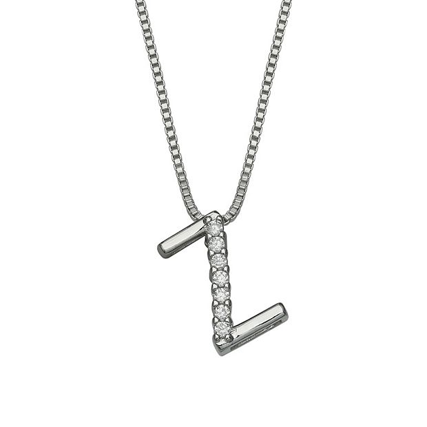 Cubic zirconia hot sale initial pendant