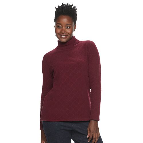 Women's Croft & Barrow® Fleece Turtleneck Top