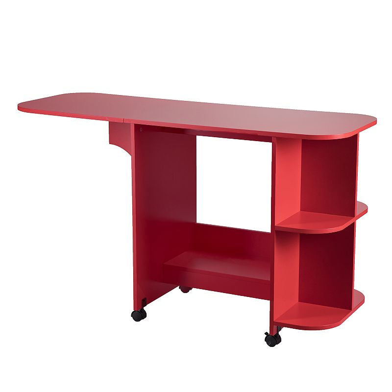Southern Enterprises Expandable Rolling Craft Station, Red