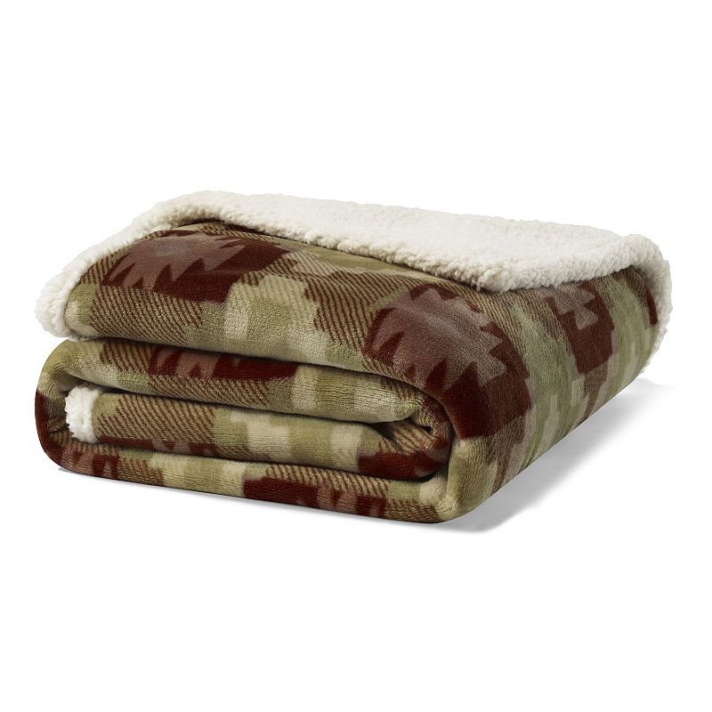 Eddie Bauer Copper Creek Ultra Soft Plush Sherpa Throw, Brown