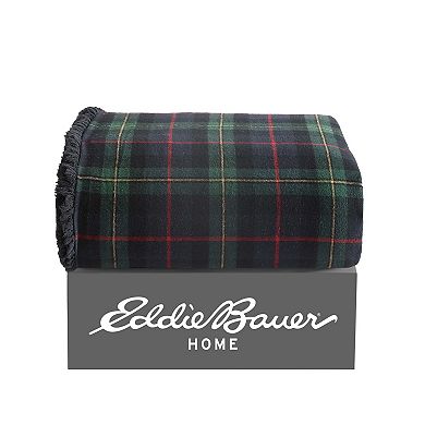 Eddie Bauer Mountain Pine Tartan Yarn Dye Sherpa Throw