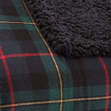 Eddie Bauer Mountain Pine Tartan Yarn Dye Sherpa Throw