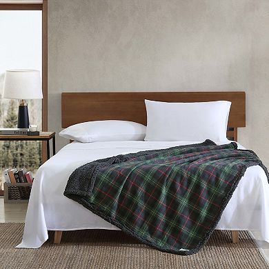 Eddie Bauer Mountain Pine Tartan Yarn Dye Sherpa Throw