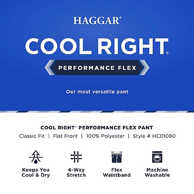 Men's Haggar® Cool 18® PRO Classic-Fit Performance Flex Flat-Front Pants