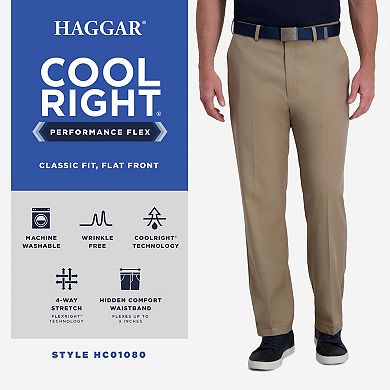 Men's Haggar® Cool 18® PRO Classic-Fit Performance Flex Flat-Front Pants