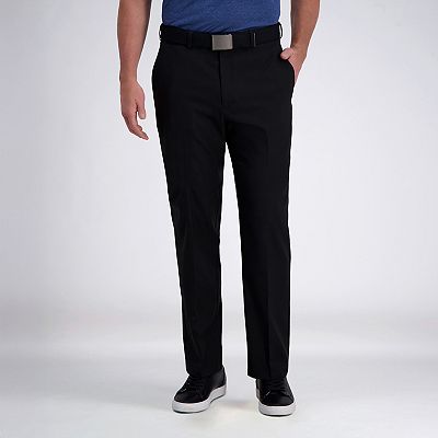 Haggar Men's Cool Right Performance Flex Solid Classic Fit Flat Front Pant