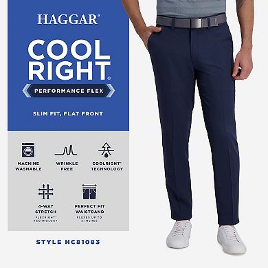 Men's Haggar® Cool Right® Performance Flex Slim-Fit Flat-Front Pants