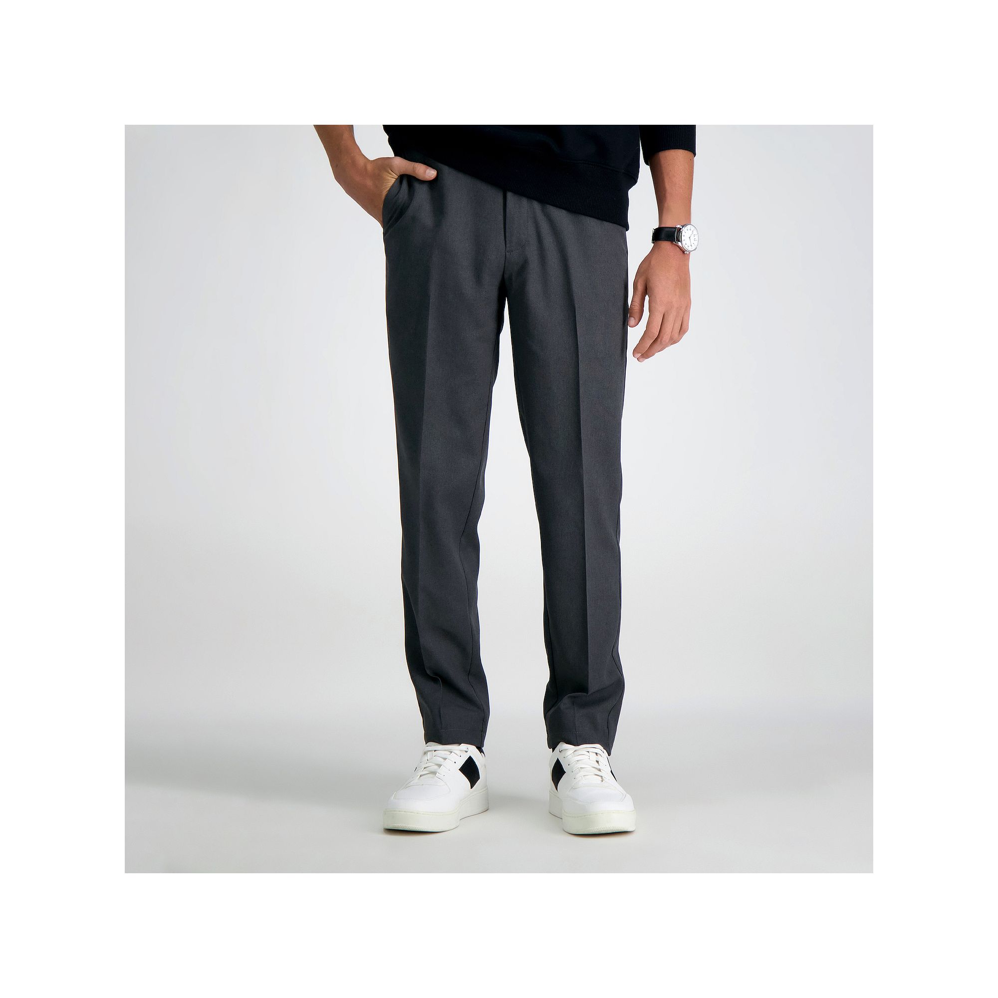 Mens Haggar® Cool Right® Performance Flex Slim-Fit Flat-Front Pants, Siz