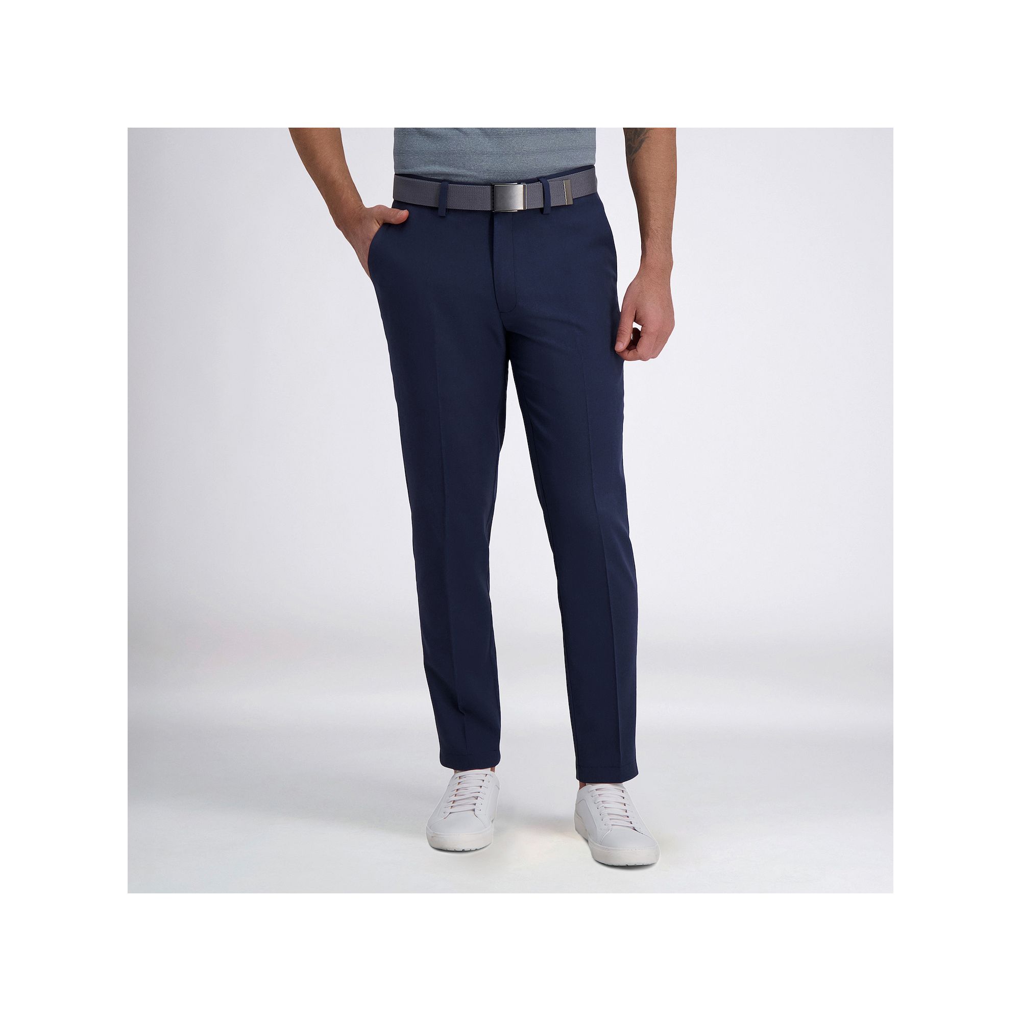 Mens Haggar® Cool Right® Performance Flex Slim-Fit Flat-Front Pants, Siz