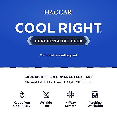 Men's Haggar® Cool Right® Performance Flex Straight-Fit Flat-Front Pants