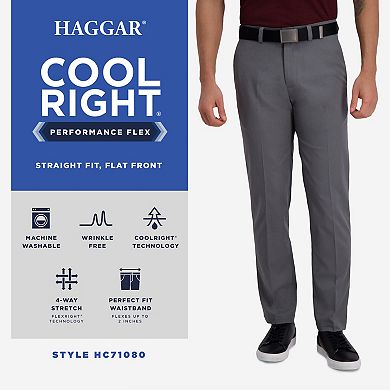 Men's Haggar® Cool Right® Performance Flex Straight-Fit Flat-Front Pants