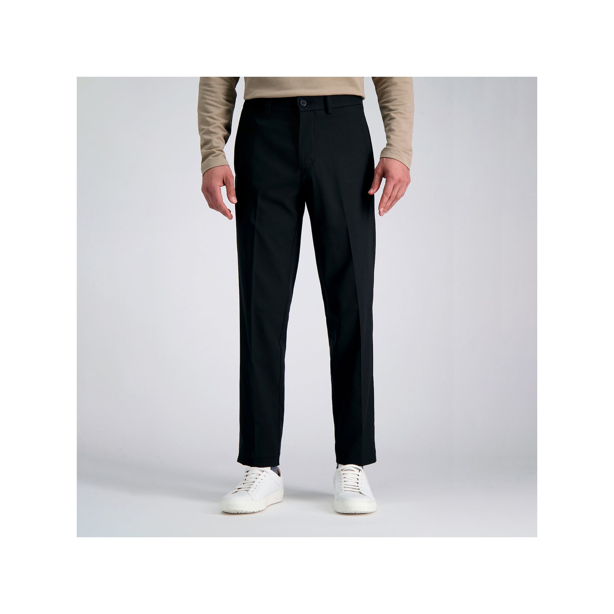Mens Haggar® Cool Right® Performance Flex Straight-Fit Flat-Front Pants,