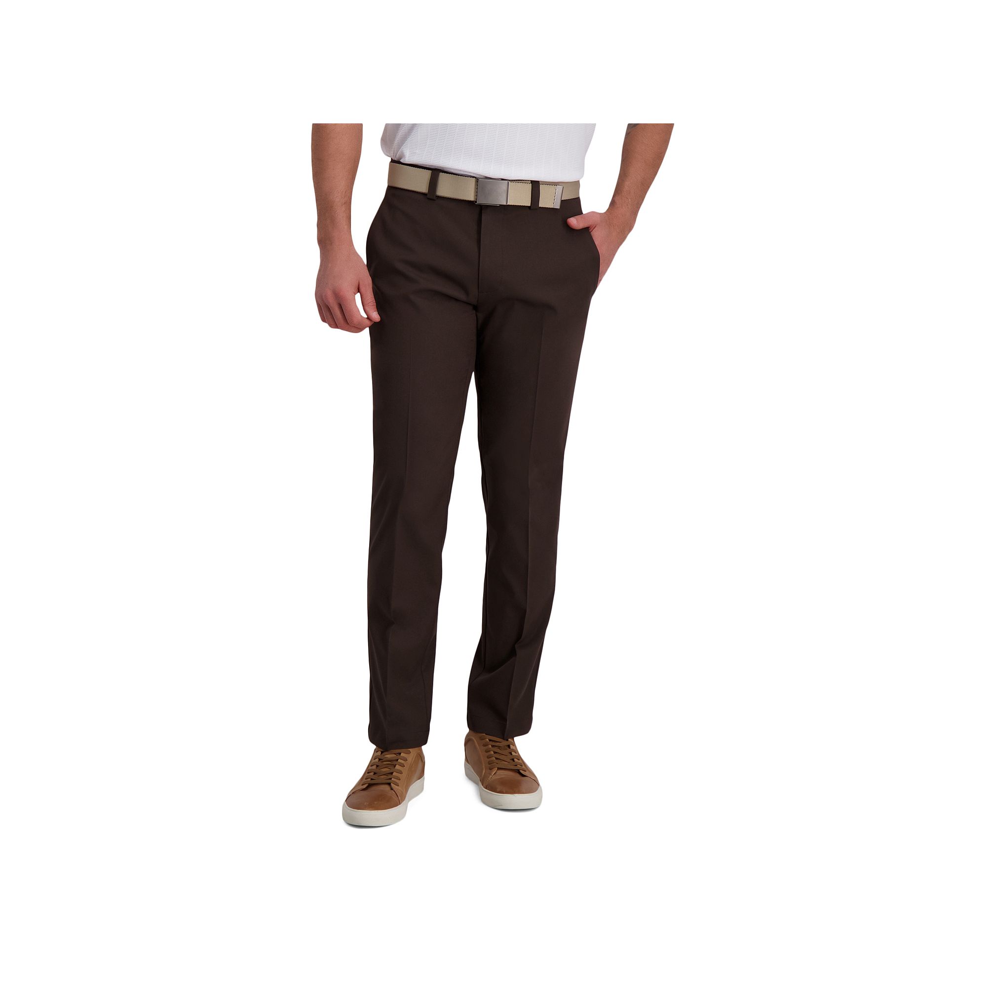 Mens Haggar® Cool Right® Performance Flex Straight-Fit Flat-Front Pants,