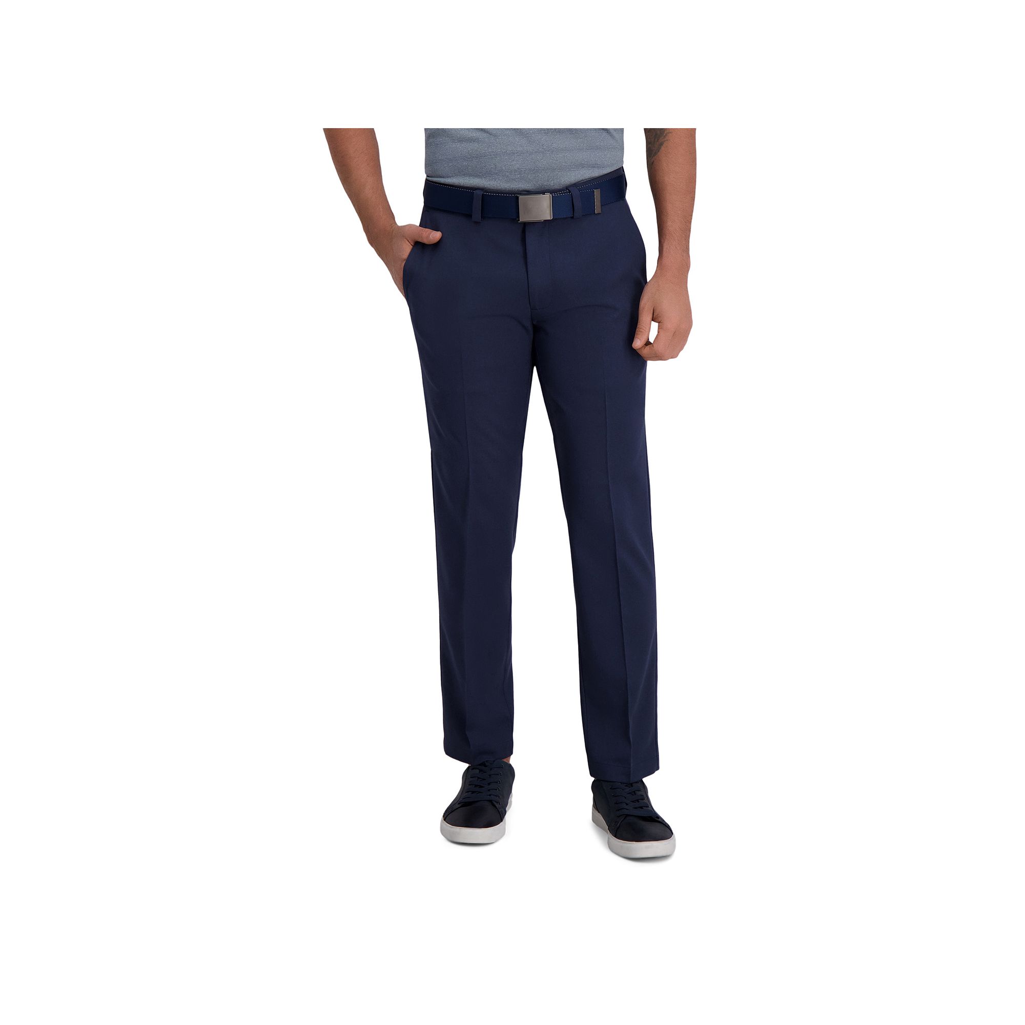 Mens Haggar® Cool Right® Performance Flex Straight-Fit Flat-Front Pants,