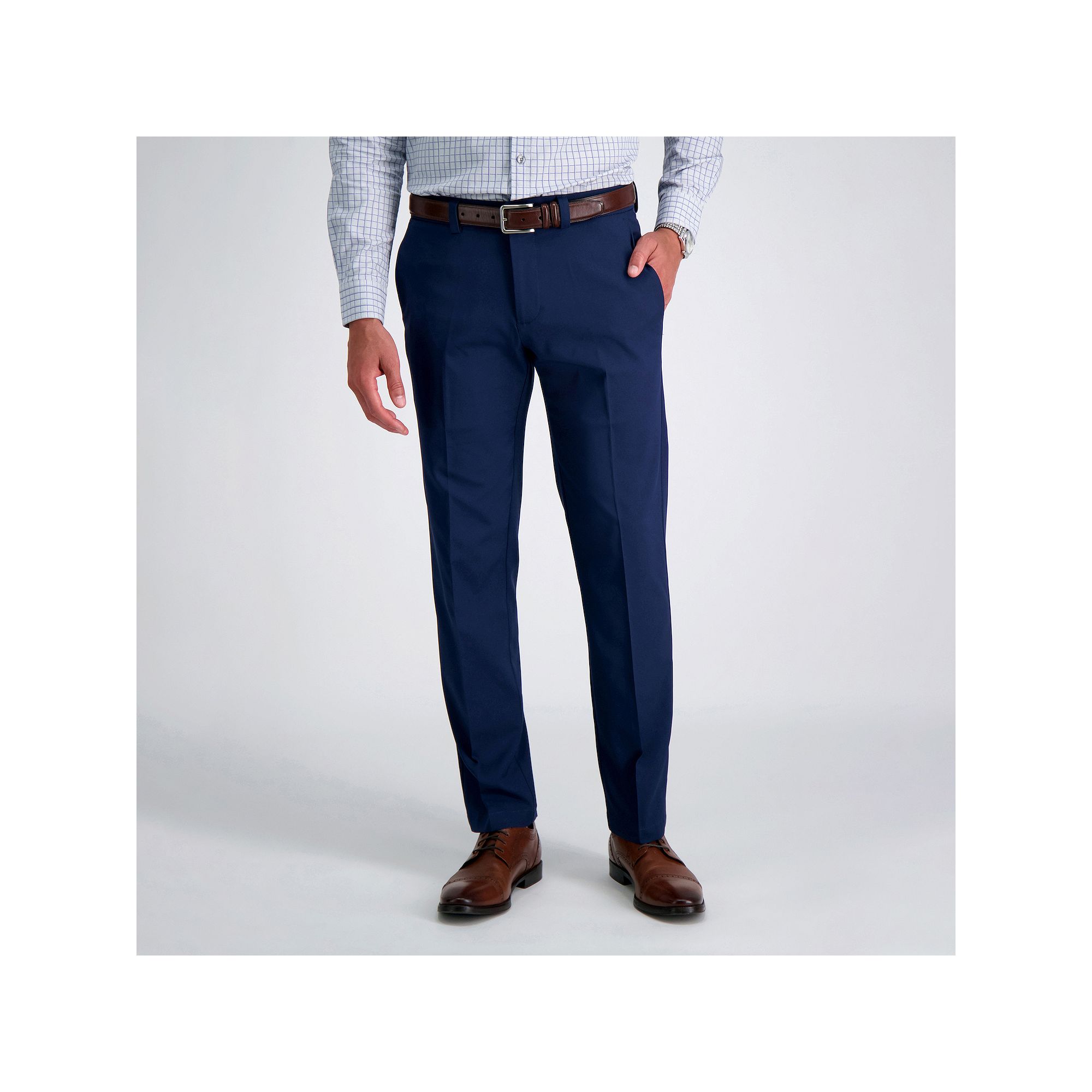 Mens Haggar® Cool Right® Performance Flex Straight-Fit Flat-Front Pants,