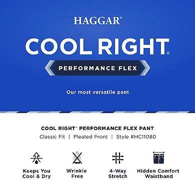 Men's Haggar® Cool Right® Performance Flex Classic-Fit Pleated Pants