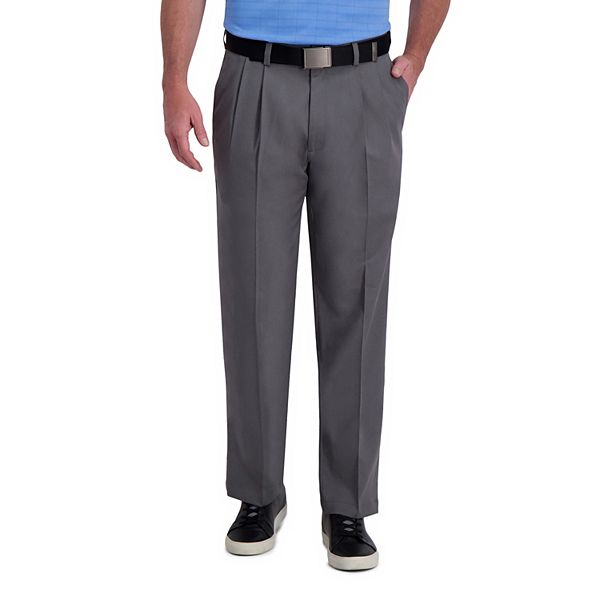 Men's Haggar&reg; Cool Right&reg; Performance Flex Classic-Fit Pleated Pants - Heather Gray (34X31)