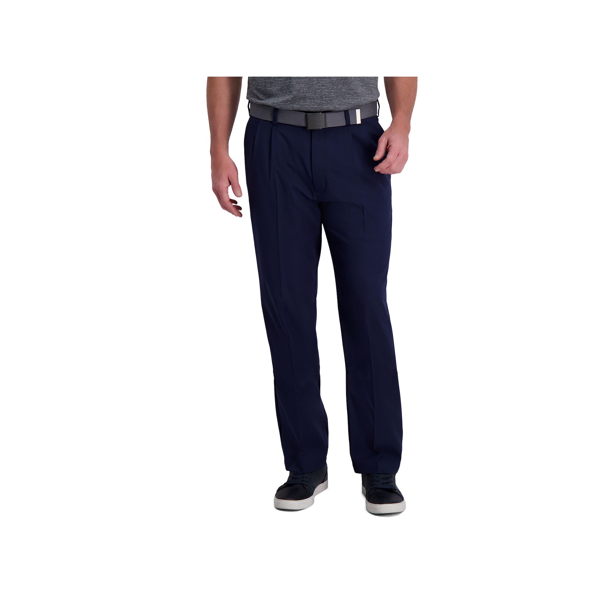 Mens Haggar® Cool Right® Performance Flex Classic-Fit Pleated Pants, Siz