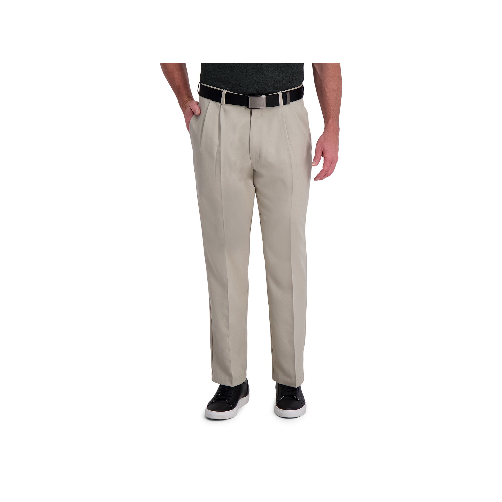 Mens Haggar® Cool Right® Performance Flex Classic-Fit Pleated Pants, Siz