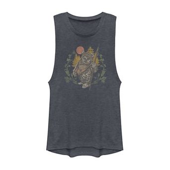 Juniors' Star Wars Ewok Faded Portrait Muscle Tank Top