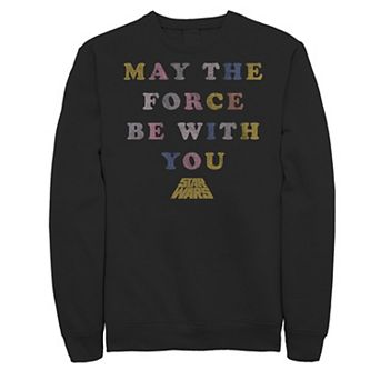 Juniors' Star Wars May The Force Be With You Multi Color Word Stack Fleece Sweatshirt