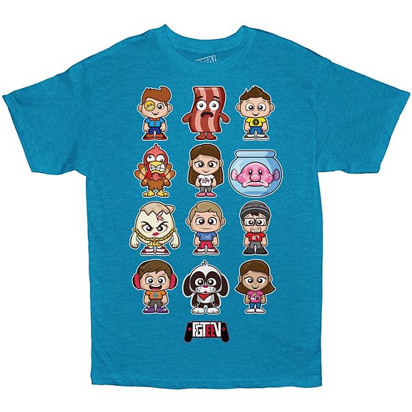 Boys 8 20 Fgteev Grid Graphic Tee - fgteev playing roblox spider