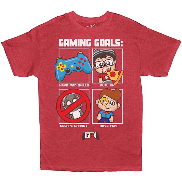 Boys 8 20 Fgteev Gaming Goals Graphic Tee - graphics how to create t shirts and clothes in the roblox game