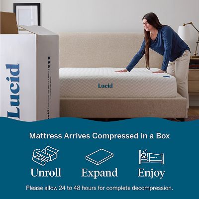 Lucid Dream Collection 10 In. Memory Foam Mattress White Full