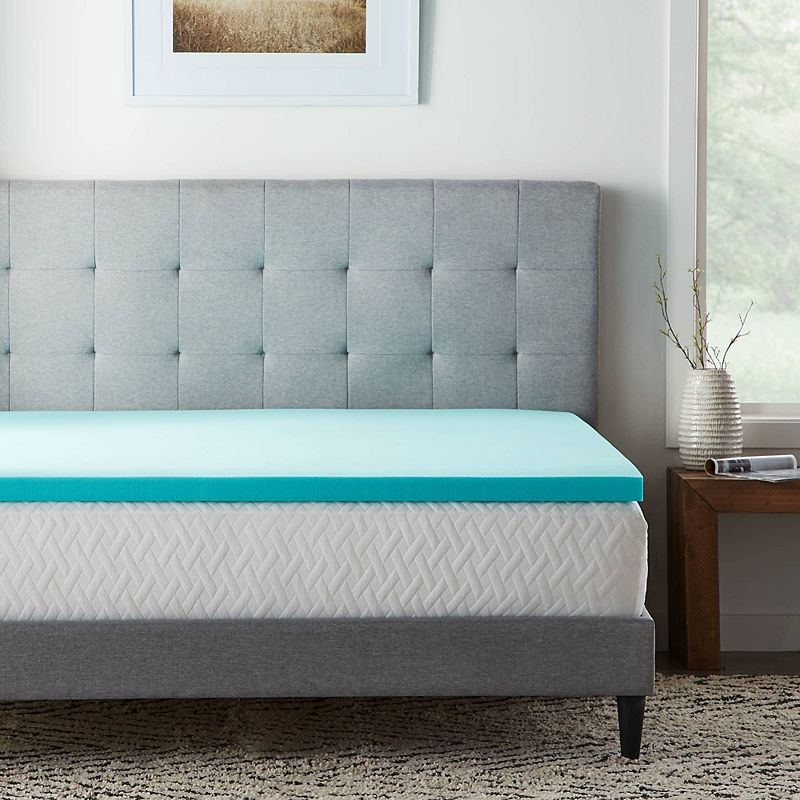 Lucid Dream Collection 2-in. Gel Memory Foam Mattress Topper, Blue, Queen