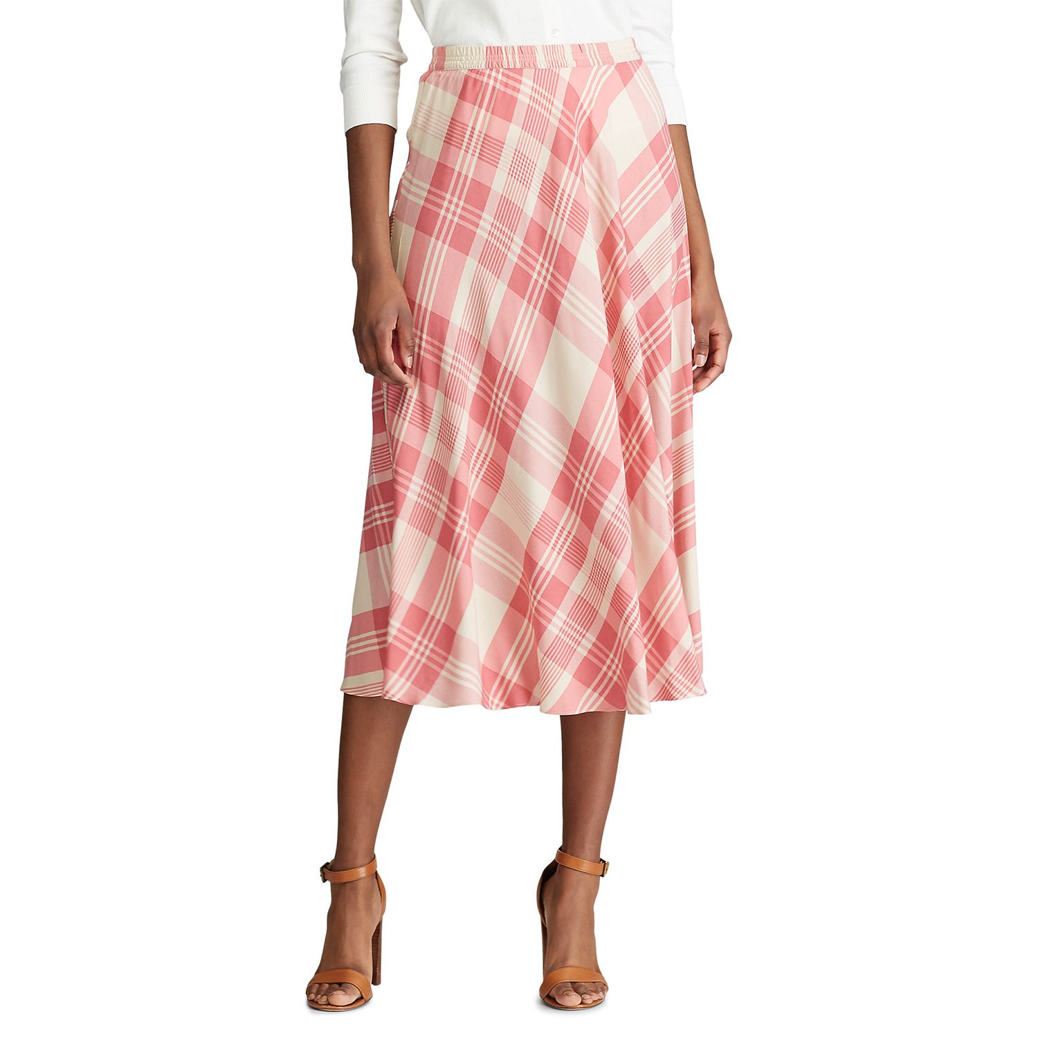 midi elastic waist skirt