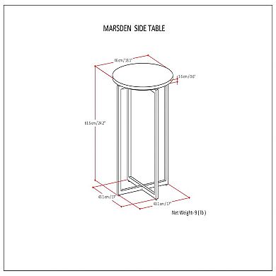 Simpli Home Marsden Contemporary Metal Accent Side Table