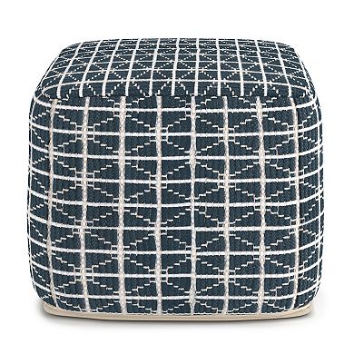 Simpli Home Noreen Transitional Square Pouf