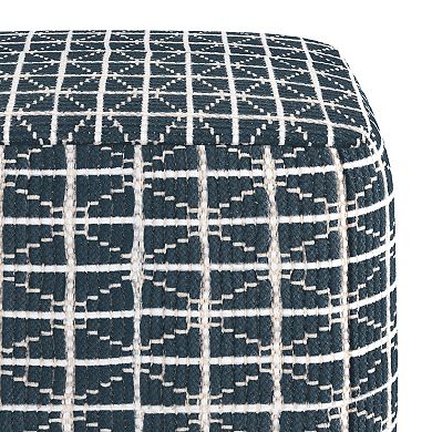 Simpli Home Noreen Transitional Square Pouf