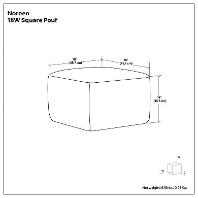 Simpli Home Noreen Transitional Square Pouf