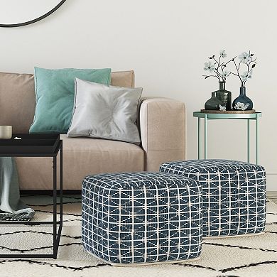 Simpli Home Noreen Transitional Square Pouf